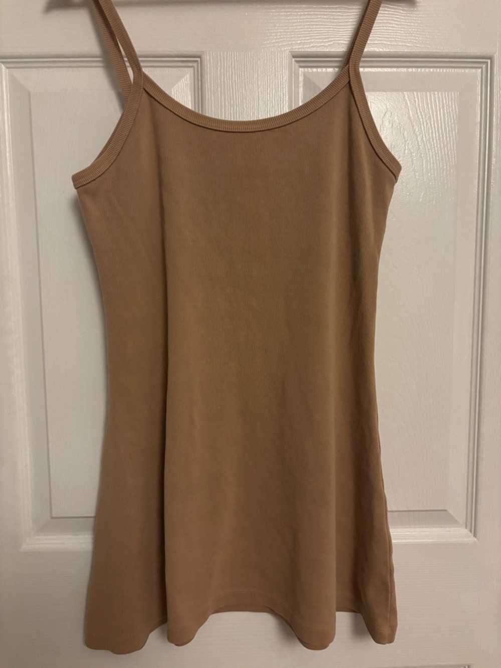 Los Angeles Apparel Tan Spaghetti Strap Slip Dress